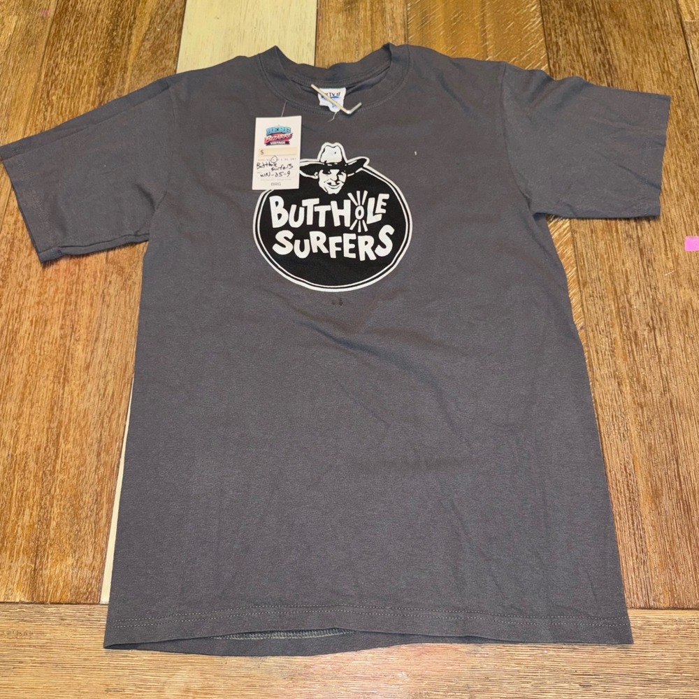 Vintage Anvil Butthole Surfers T-Shirt Mens Small Grey Good Graphic Band Tee